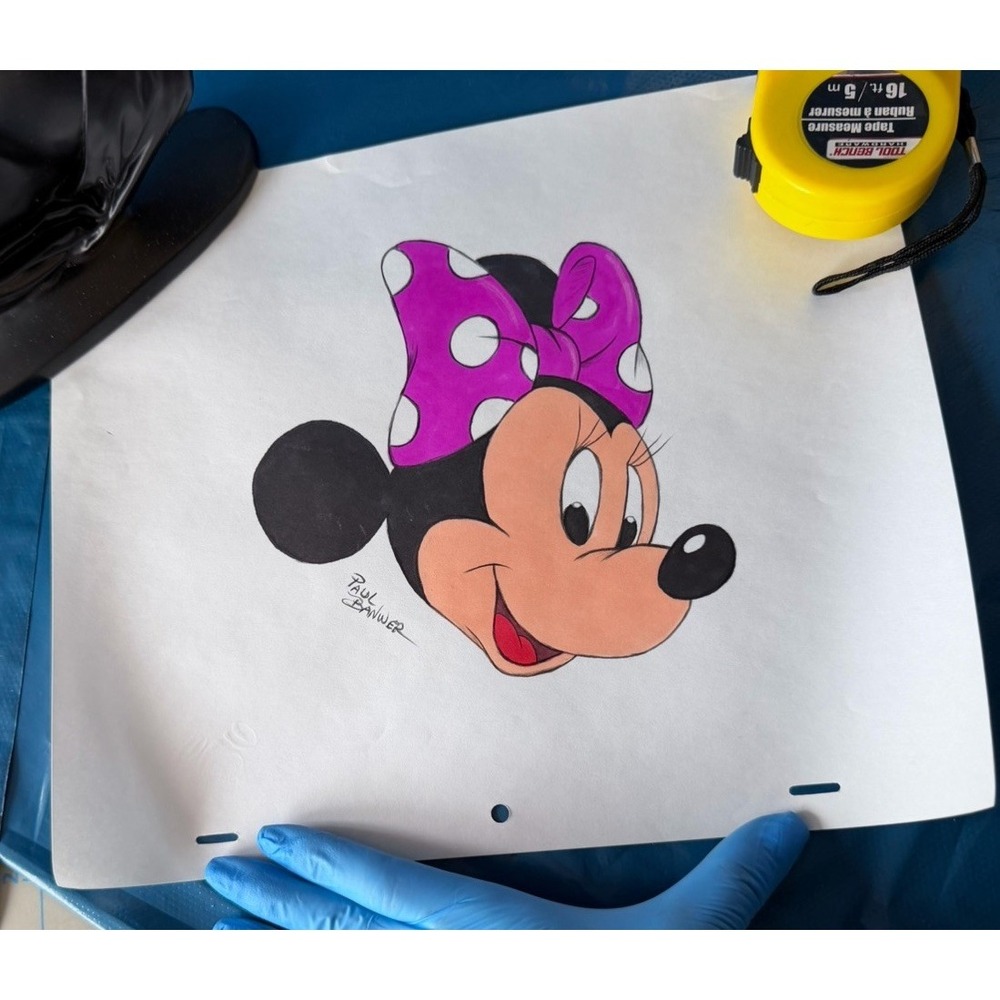 Paul Banwer Minnie Mouse Original Art Drawing Signed Disney Character